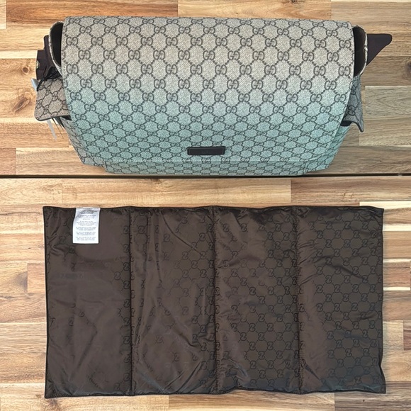 Gucci Cream and Brown Diaper Bag with Iconic Design